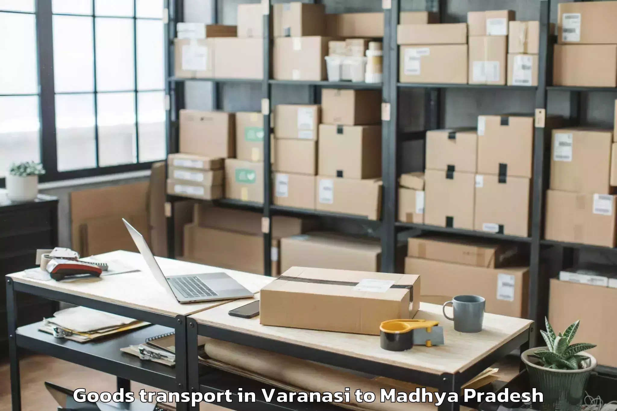 Trusted Varanasi to Dhana Goods Transport